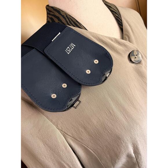 Vintage elastic belt in navy blue, size M - Picture 4 of 5